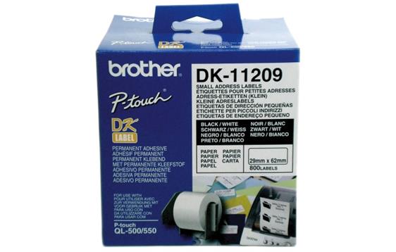 764416  DK-11209 Etikett Brother liten adr. 29x62mm (800) QL500/550 (DK11209)